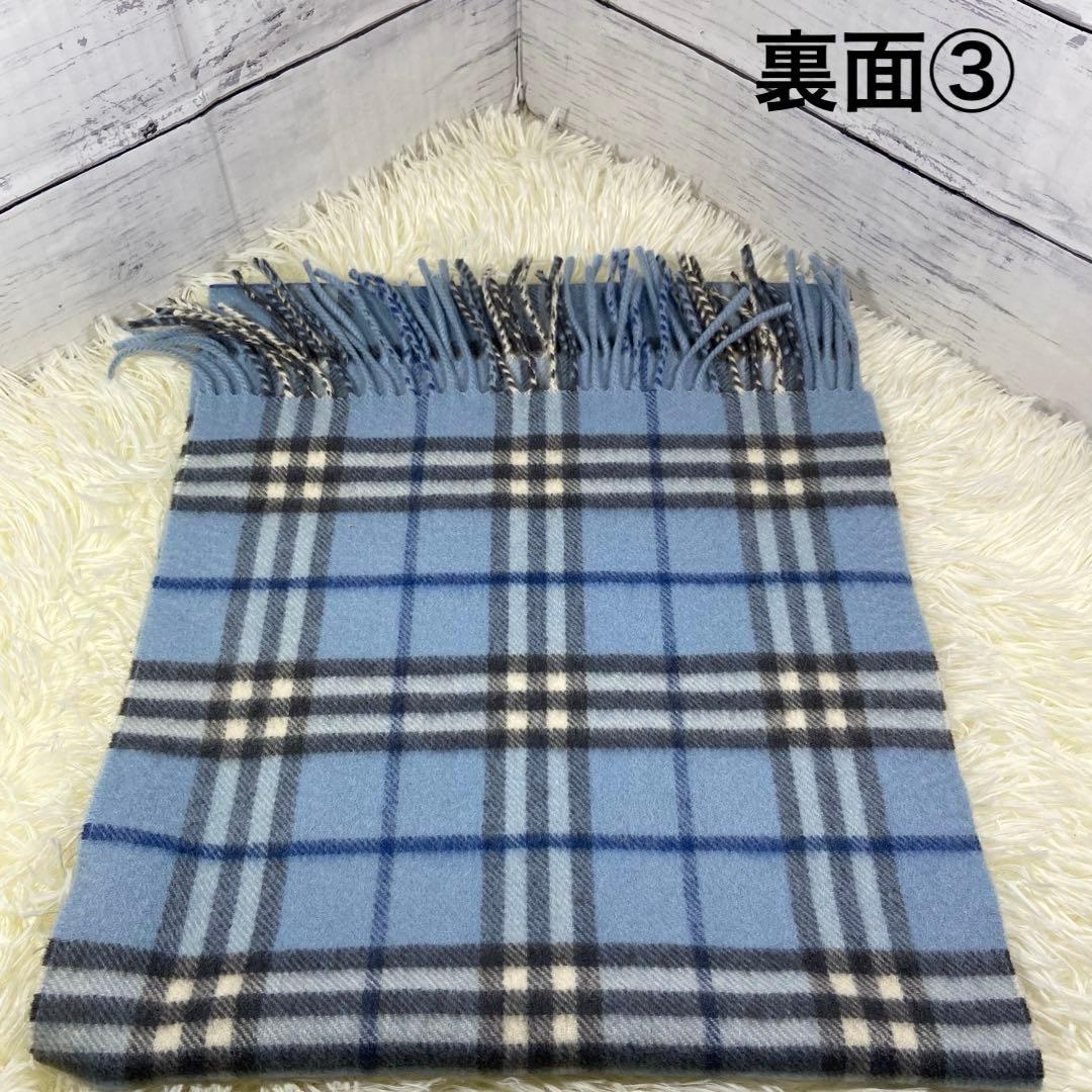 希少色✨BURBERRY マフラー ノバチェック カシミヤ100% ライトブルー