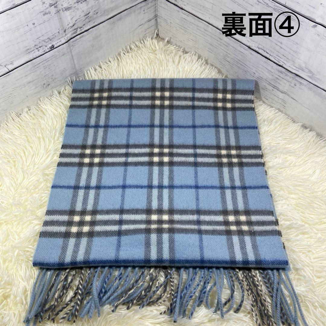 希少色✨BURBERRY マフラー ノバチェック カシミヤ100% ライトブルー