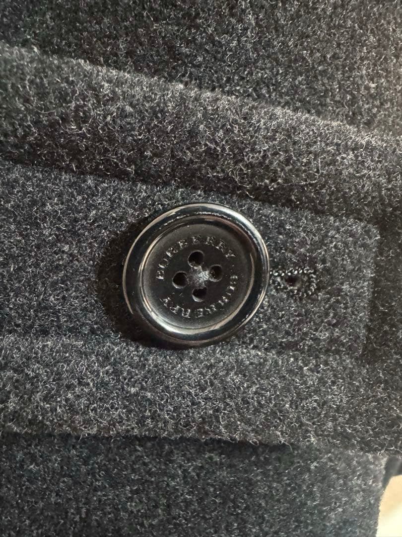 バーバリーロンドン ダッフルコート フード メガチェック　Lサイズ ダークグレー