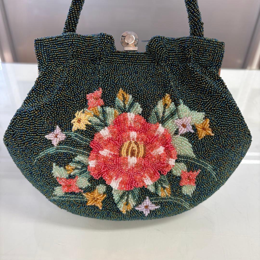 レトロ　ヴィンテージ　ビーズバッグ　アンティークバッグ