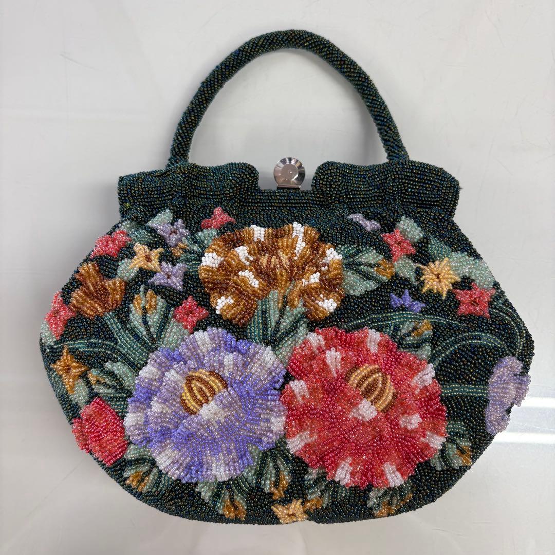 レトロ　ヴィンテージ　ビーズバッグ　アンティークバッグ