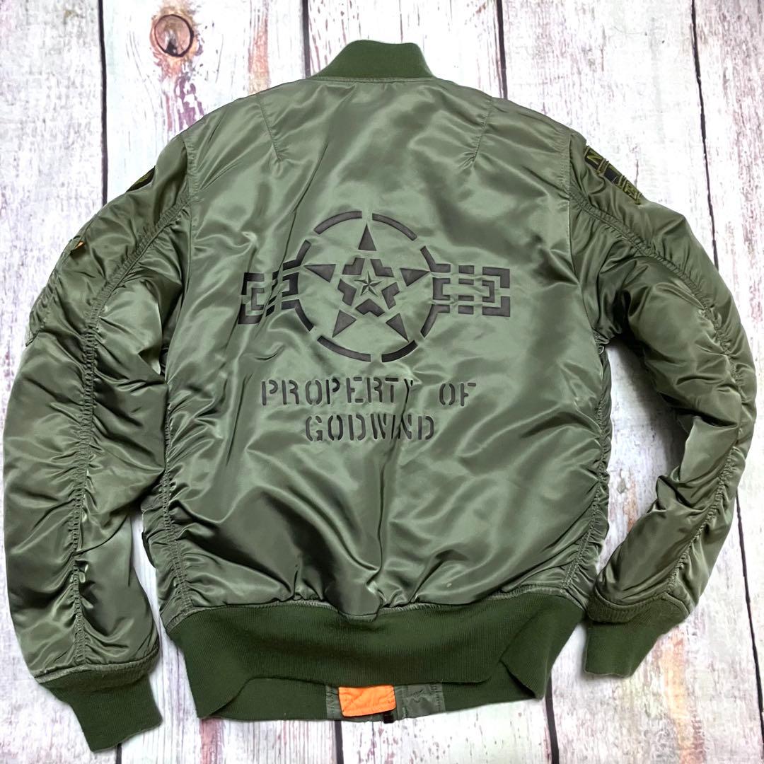 し*う様 【美品レア】ALPHA×GOD WIND 神風 MA-1 フライトジャ