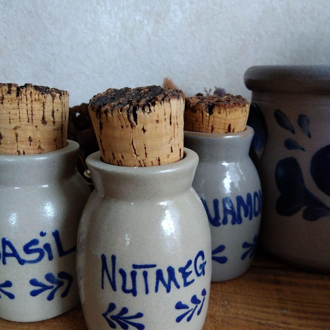 カントリー雑貨　アントステラスパイスジャセット 7個セット＆ローポタリー