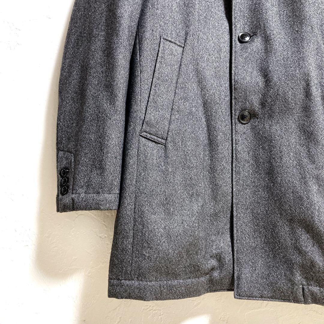 【美品】ESTNATION ダウンチェスターコート ウール　グレー Lサイズ