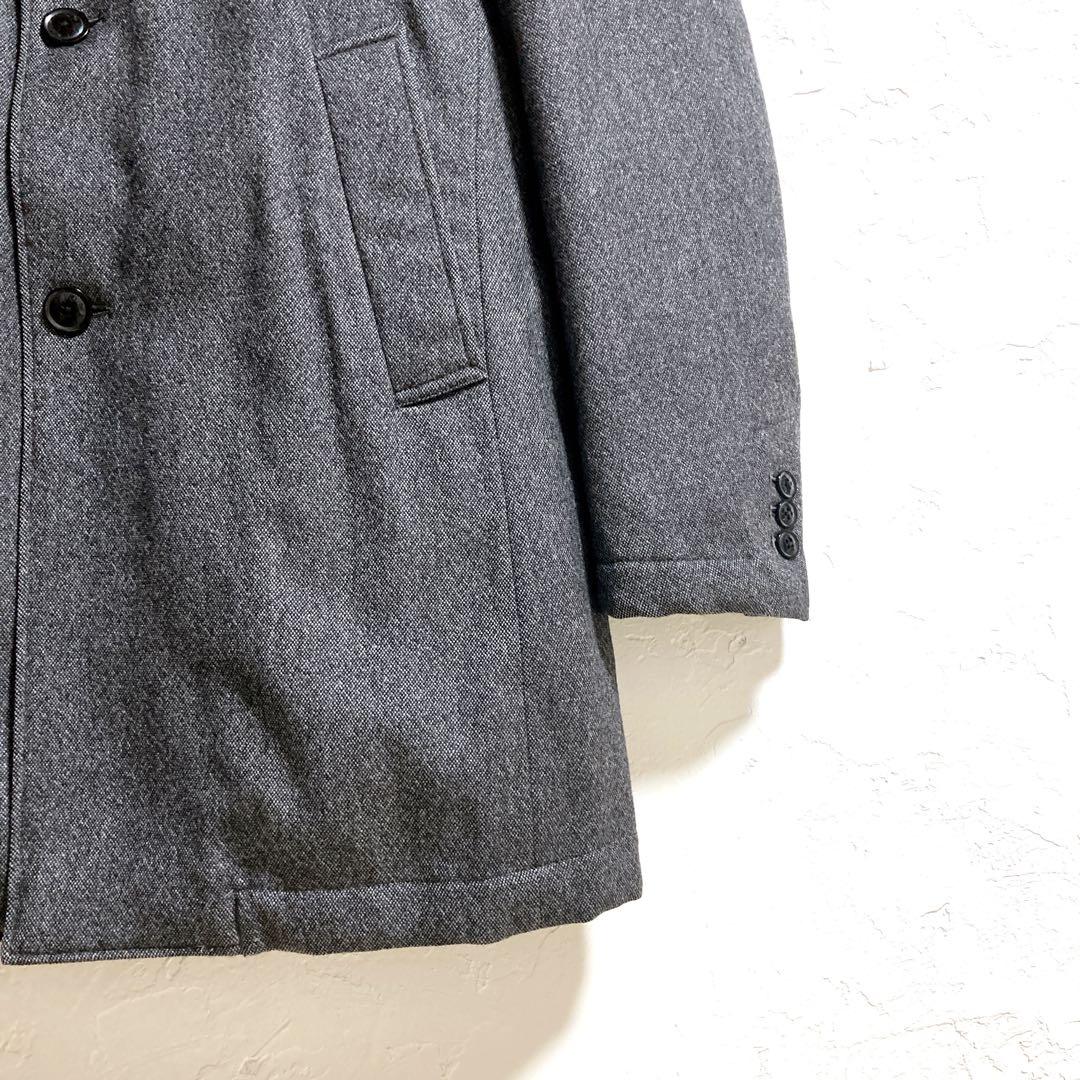 【美品】ESTNATION ダウンチェスターコート ウール　グレー Lサイズ