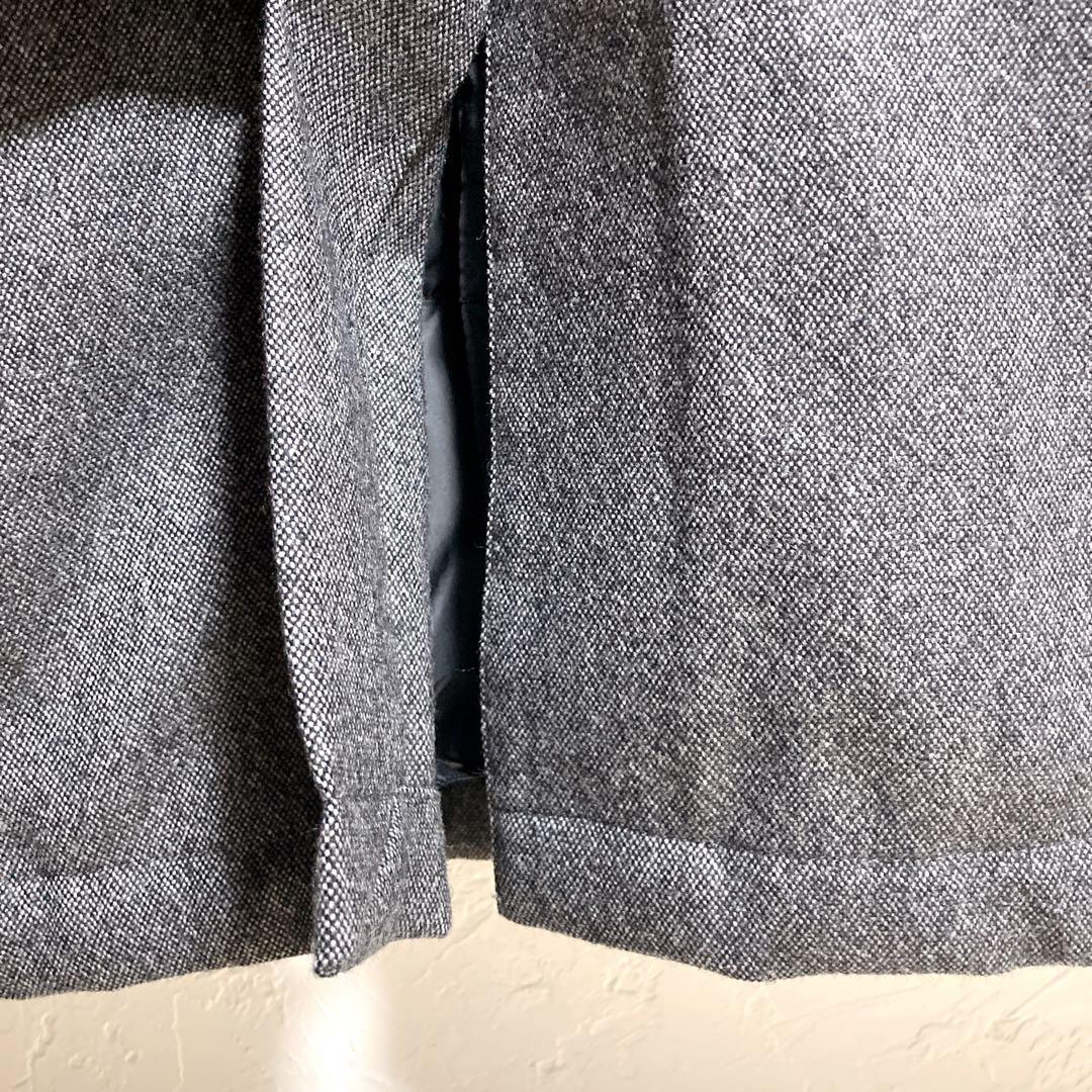 【美品】ESTNATION ダウンチェスターコート ウール　グレー Lサイズ