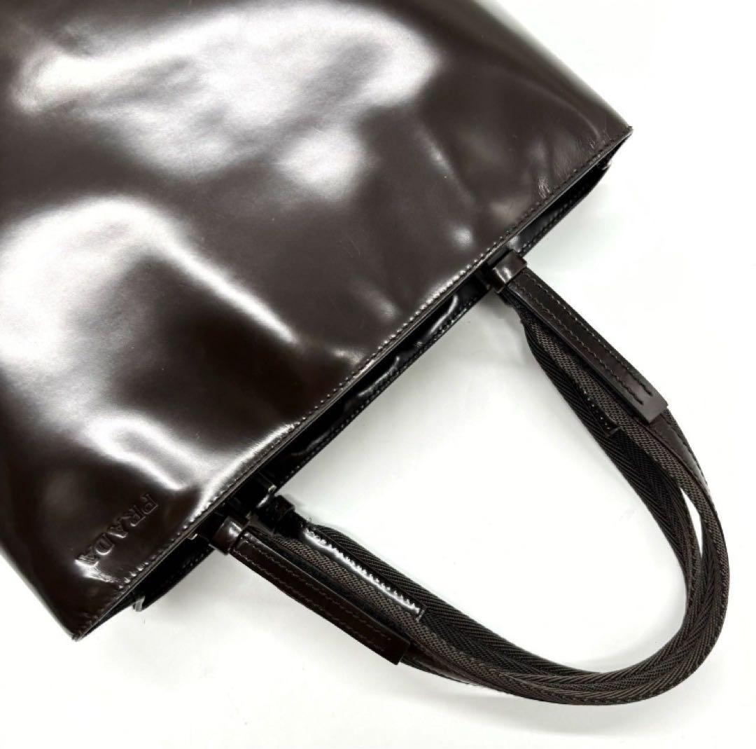 極美品PRADA プラダトートバッグ ハンドバッグエナメルレザー ユニセックス