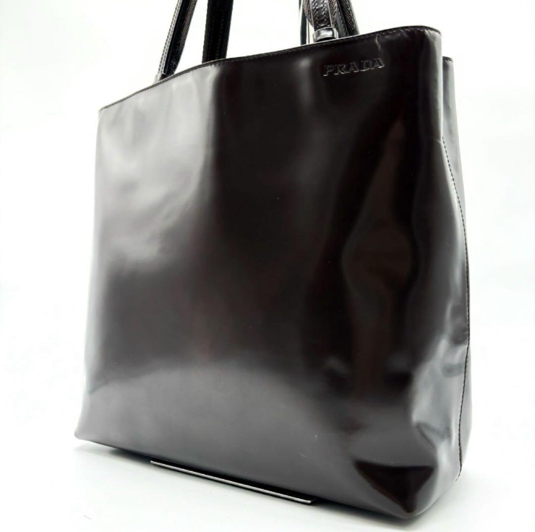 極美品PRADA プラダトートバッグ ハンドバッグエナメルレザー ユニセックス