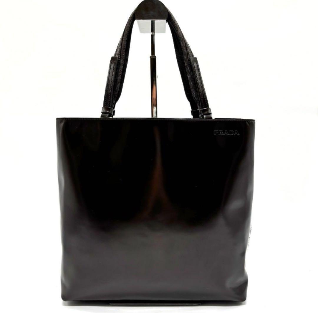 極美品PRADA プラダトートバッグ ハンドバッグエナメルレザー ユニセックス