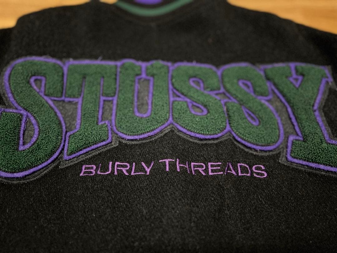 90s old stussy BURLY THREADS スタジャン Mサイズ