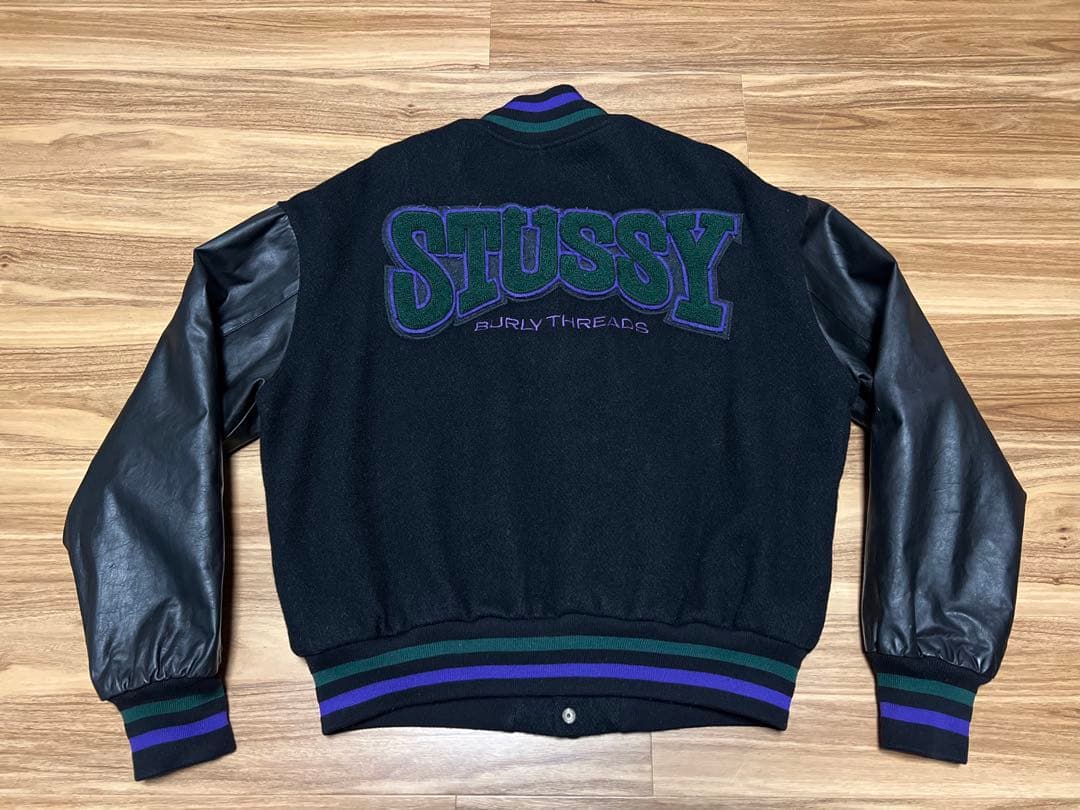 90s old stussy BURLY THREADS スタジャン Mサイズ