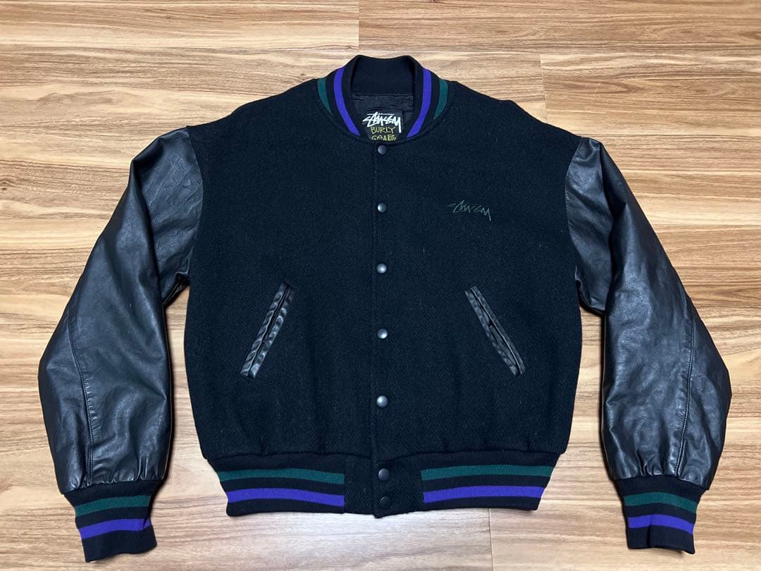 90s old stussy BURLY THREADS スタジャン Mサイズ