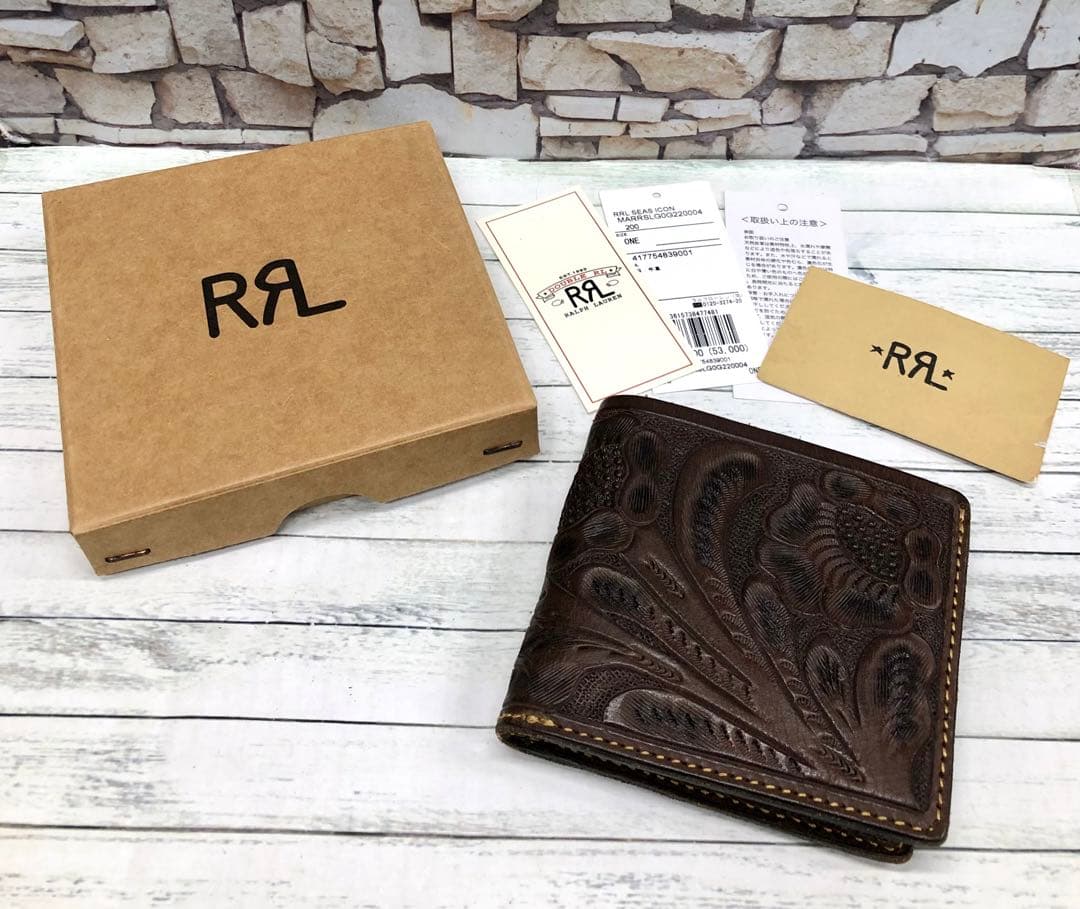 RRL ダブルアールエル ハンドツールド レザービルフォールド 二つ折り財布