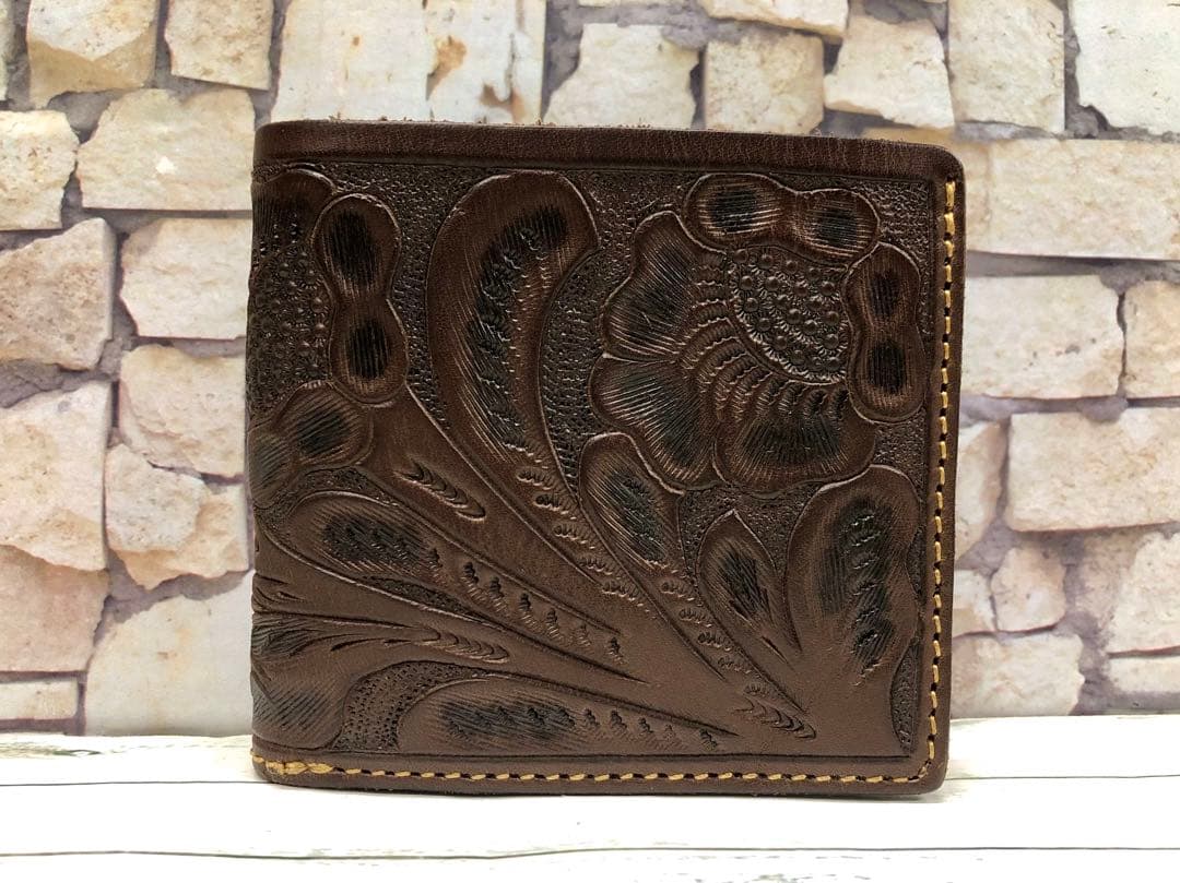 RRL ダブルアールエル ハンドツールド レザービルフォールド 二つ折り財布