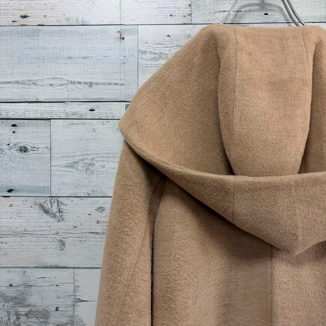 ☆ほぼ未使用☆ANAYI カシミアタッチ　バイカラーフードコート　キャメル