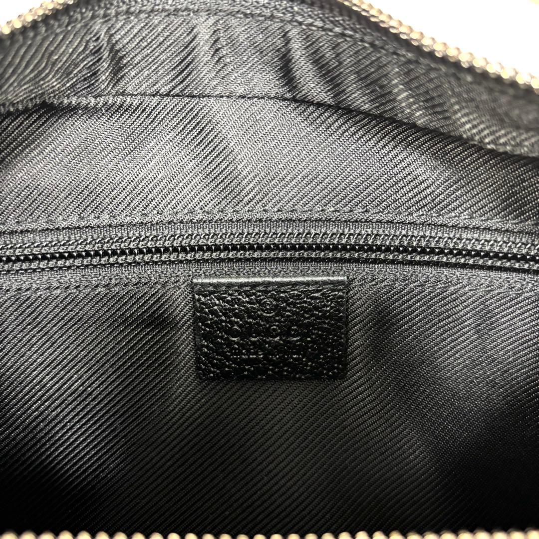 GUCCI グッチ GGキャンバス ハーフムーン ワンショルダーバッグ 黒