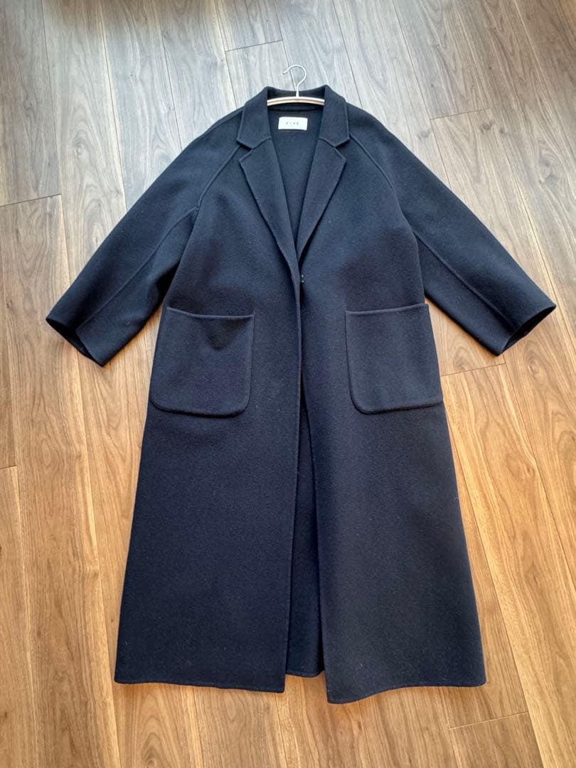 ETRETOKYO リバーロングコート　ダブルフェイス　カシミア混　紺　S