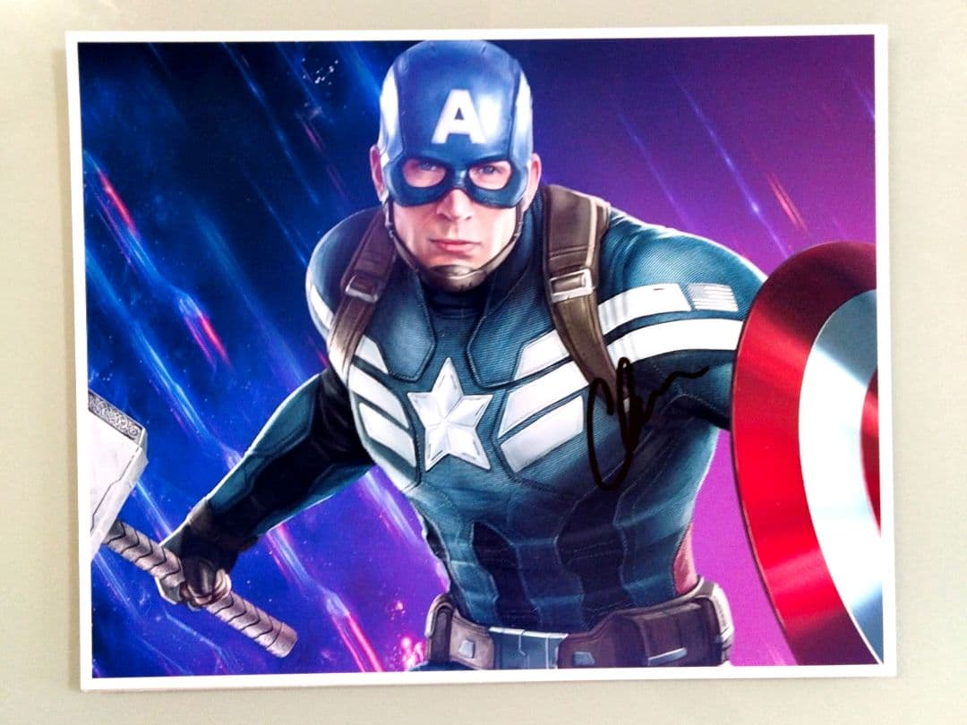 セール中…クリス・エヴァンス直筆サイズ大型写真…アベンジャーズ