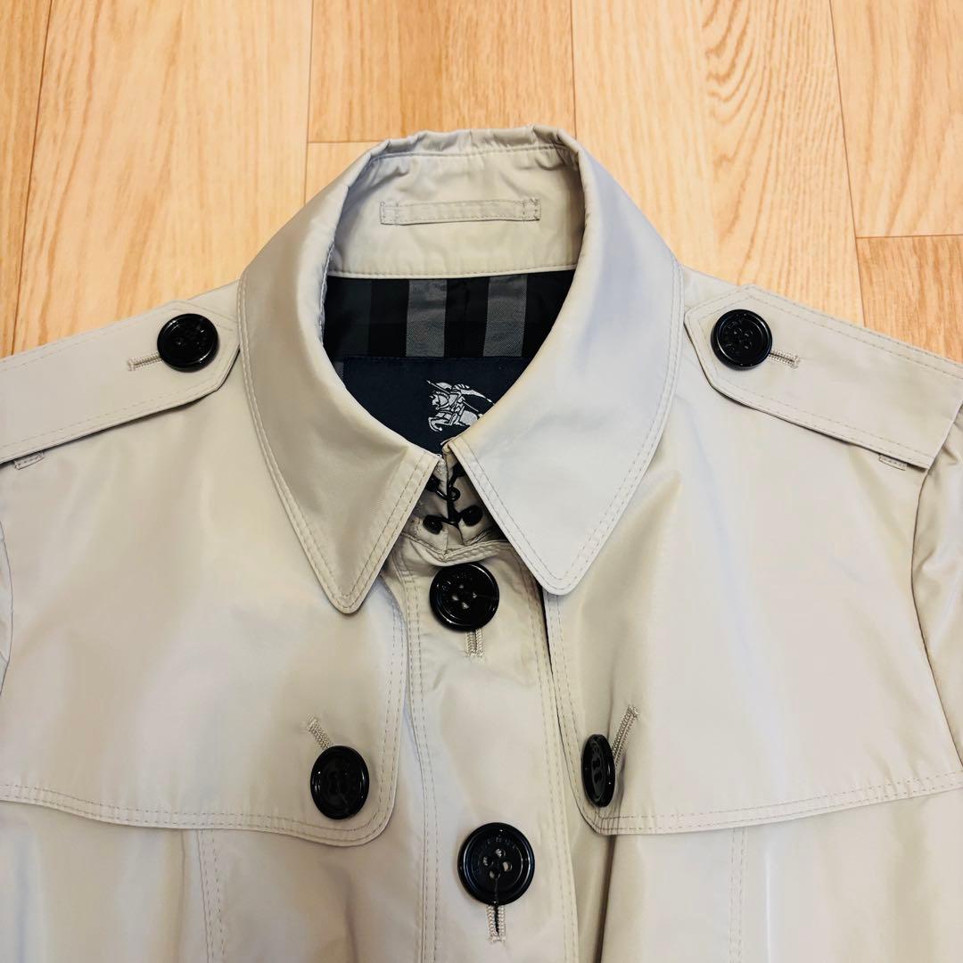 美品【バーバリーロンドン✴︎トレンチコート】40ビートチェック✴︎撥水素材✴︎艶とハリ