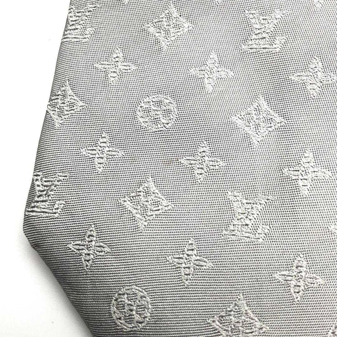 ルイヴィトン LOUIS VUITTON ネクタイ グレー シルク モノグラム