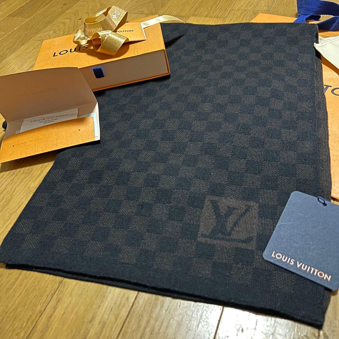 新品箱紙袋付❗️LVロゴマフラー✨ヴィトンマフラー❗️ヴィトン　マフラー　メンズ