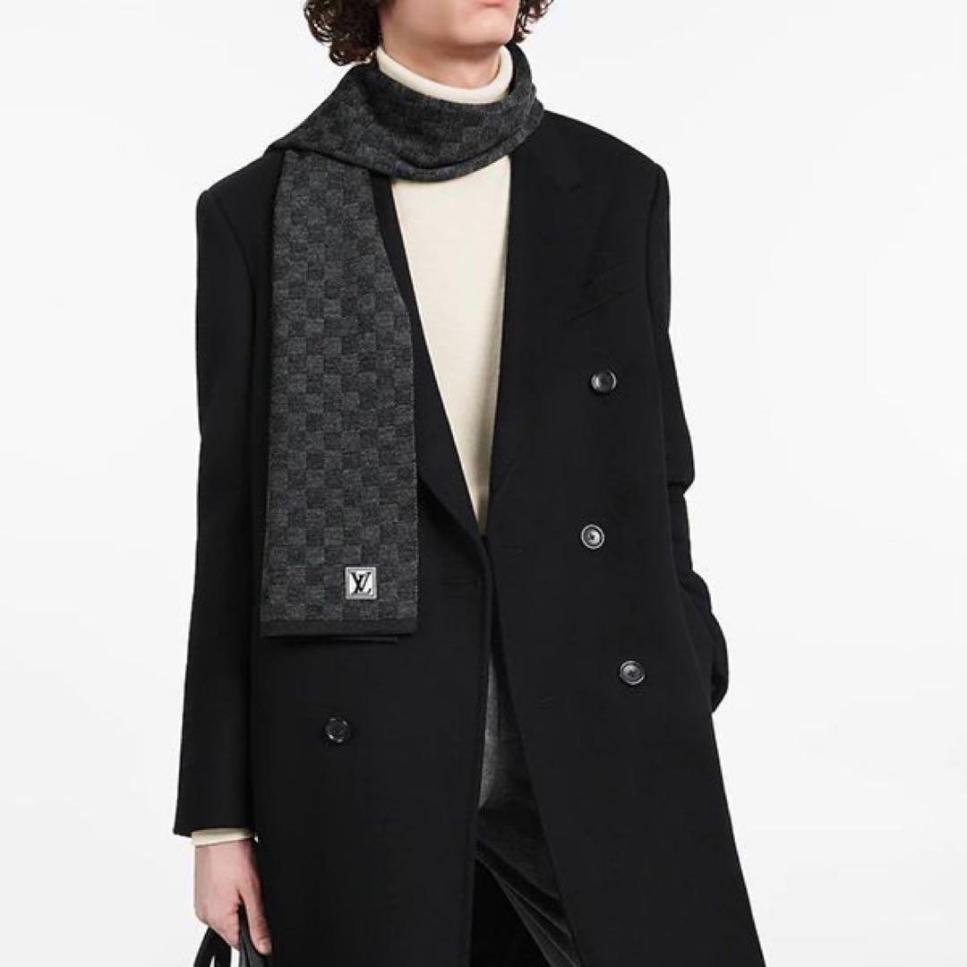 新品箱紙袋付❗️LVロゴマフラー✨ヴィトンマフラー❗️ヴィトン　マフラー　メンズ