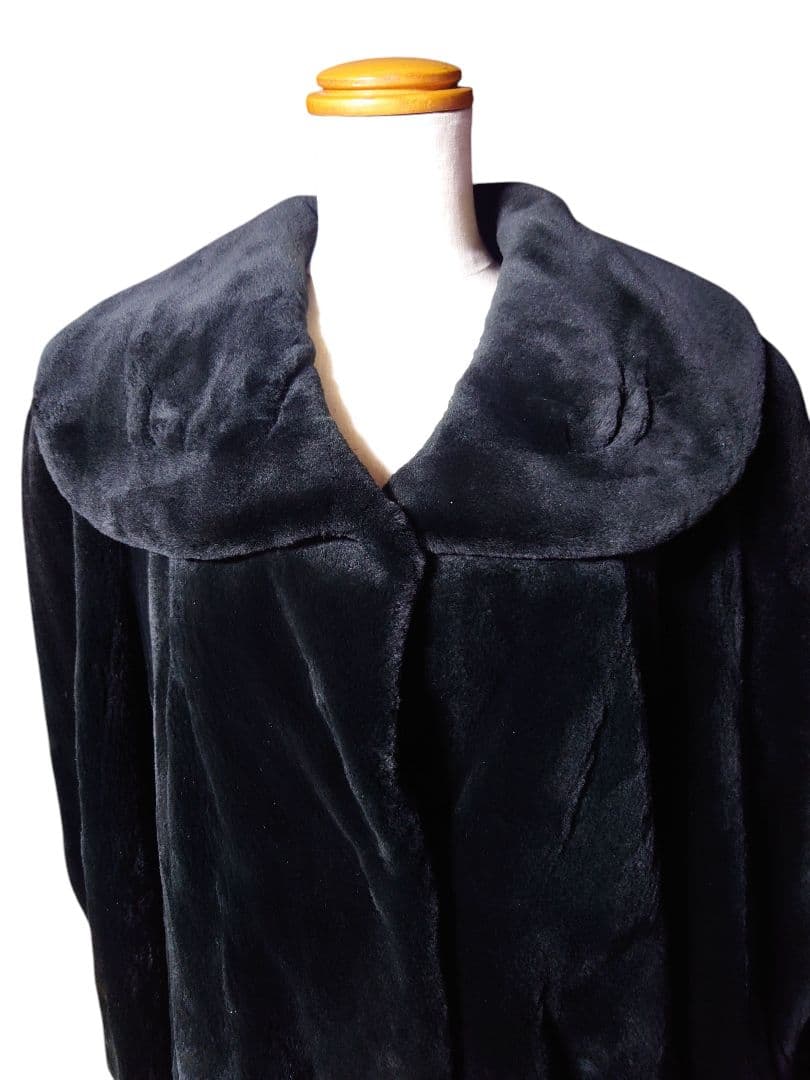 美品！サガ ロイヤル 高級 Aライン シェアードミンク コート ブラック L