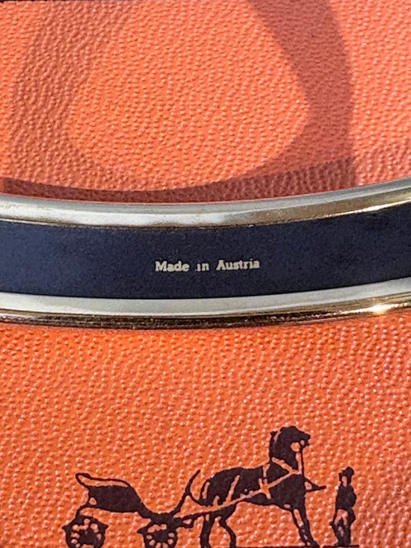 HERMES ゴールド ネイビー バングル