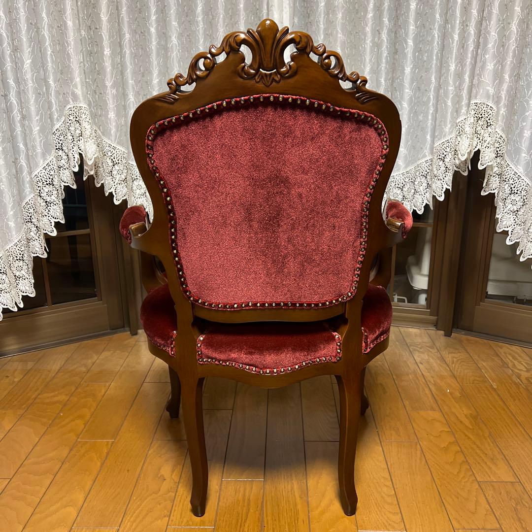 クラシック赤ベルベットダイニングチェア②