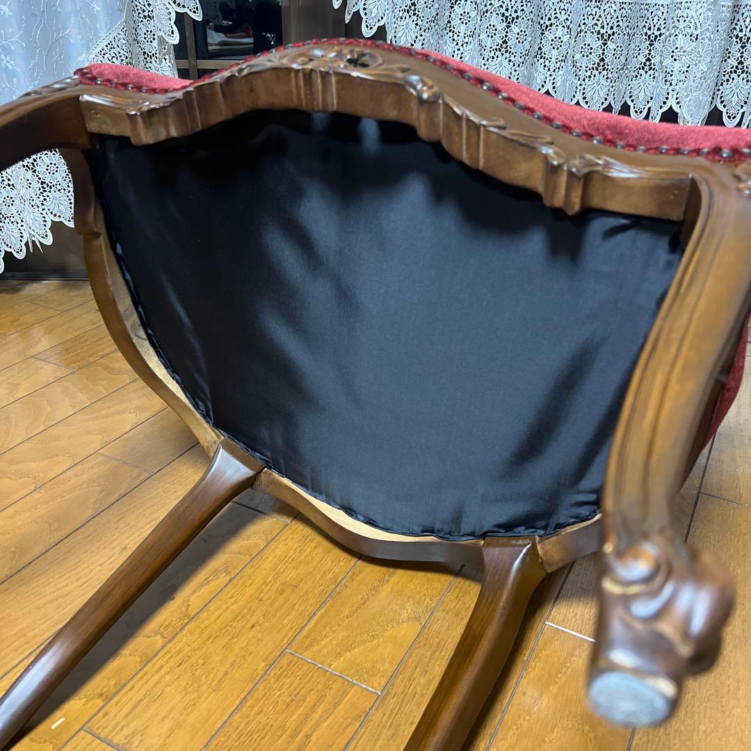 クラシック赤ベルベットダイニングチェア②