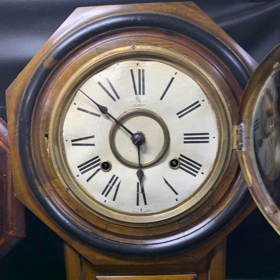 ぜんまい式掛け時計　アンティーク　振り子時計　古時計　ジャンク品