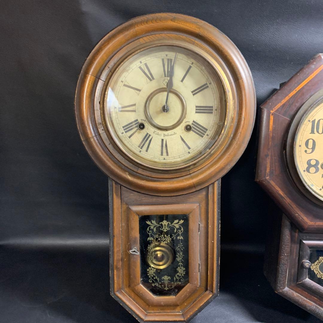 ぜんまい式掛け時計　アンティーク　振り子時計　古時計　ジャンク品