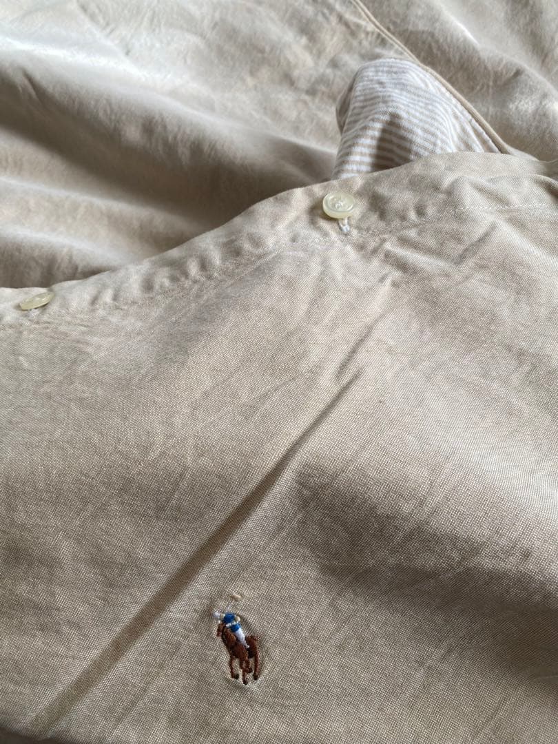 Ralph Lauren ベージュストライプ掛け布団カバーと枕カバーセット