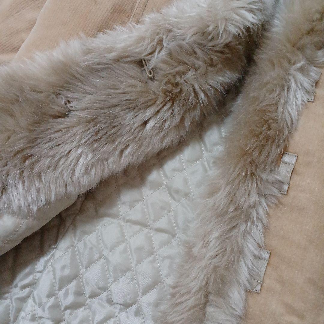 BURBERRY BLUE LABEL♪コーデュロイコート　ファー　キルティング