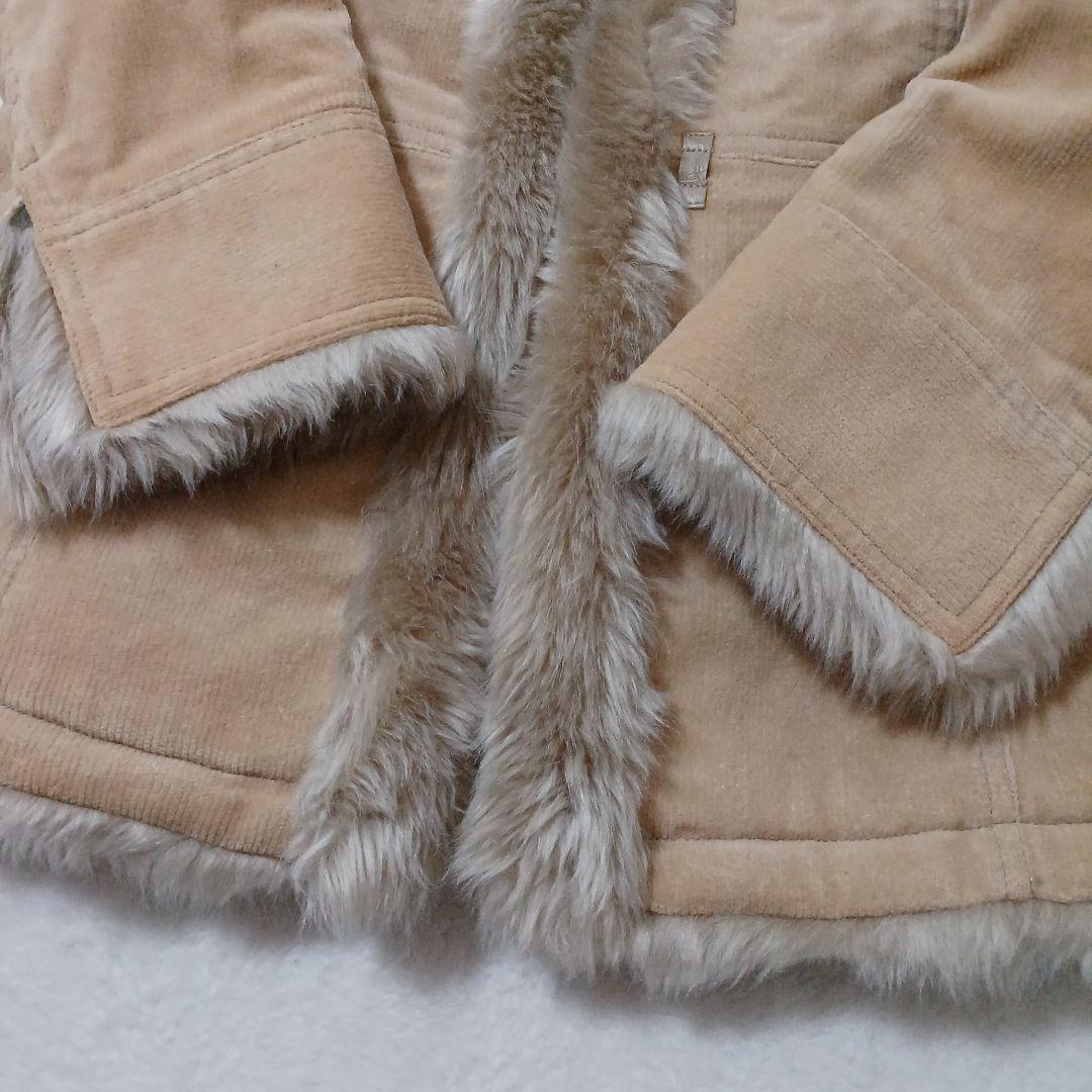 BURBERRY BLUE LABEL♪コーデュロイコート　ファー　キルティング