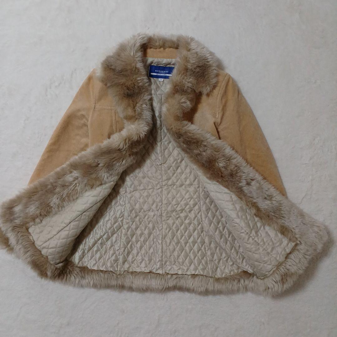 BURBERRY BLUE LABEL♪コーデュロイコート　ファー　キルティング