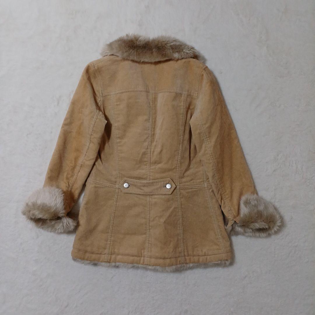 BURBERRY BLUE LABEL♪コーデュロイコート　ファー　キルティング
