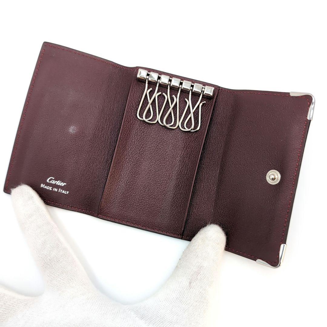 極美品✨カルティエ　マストドゥカルティエ　6連キーケース　レザー　ブラック　黒