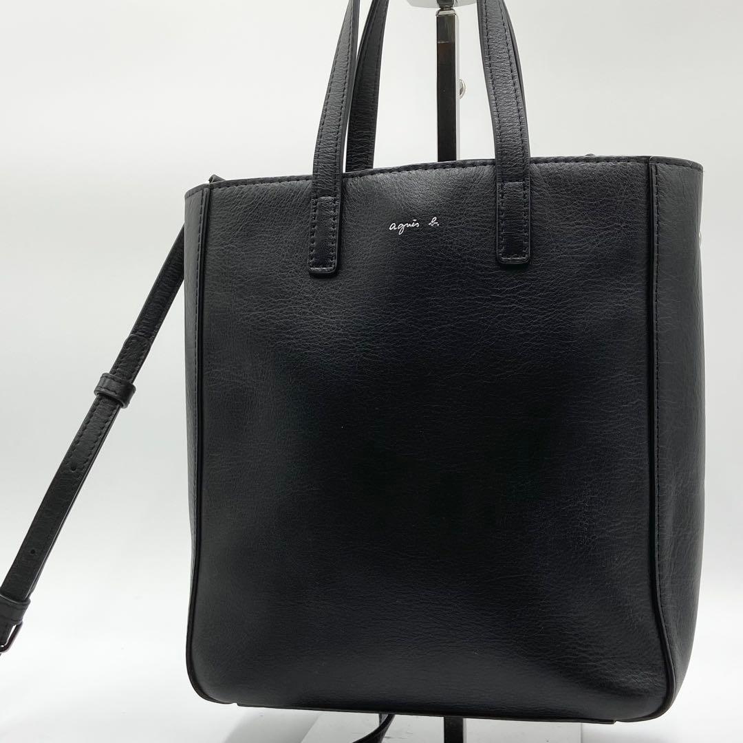 未使用級　アニエスベー　Lucy トートバッグ　2way レザー　ブラック