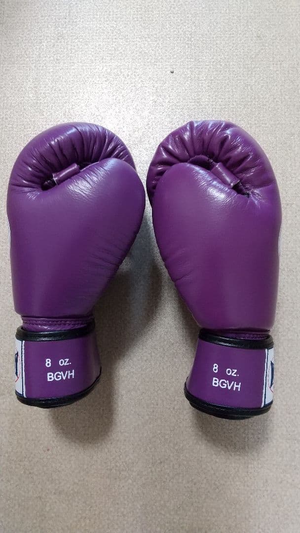 本革製WINDYボクシンググローブ 8oz 紫 キックボクシング