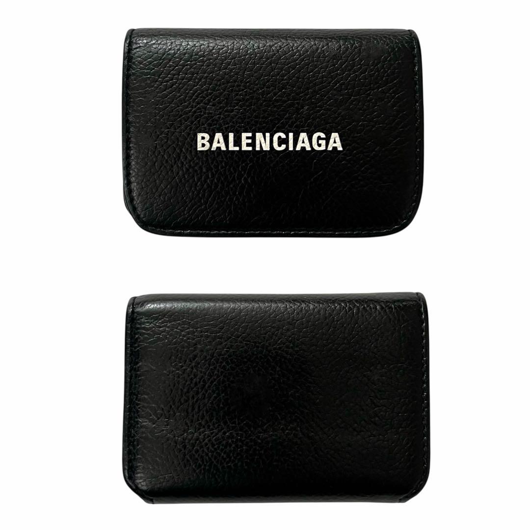 美品✨ BALENCIAGAバレンシアガ三つ折り財布593813黒ブラック