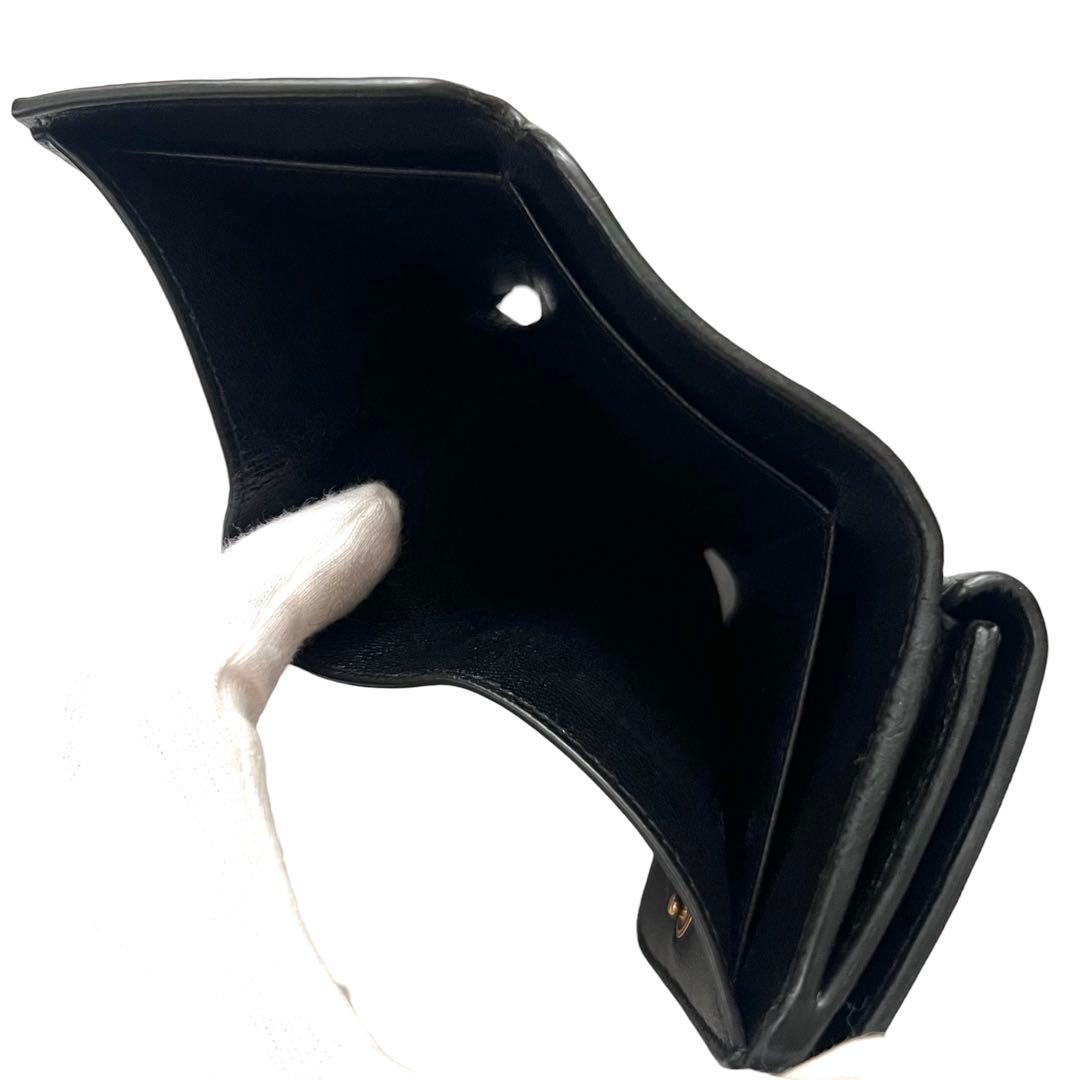 美品✨ BALENCIAGAバレンシアガ三つ折り財布593813黒ブラック