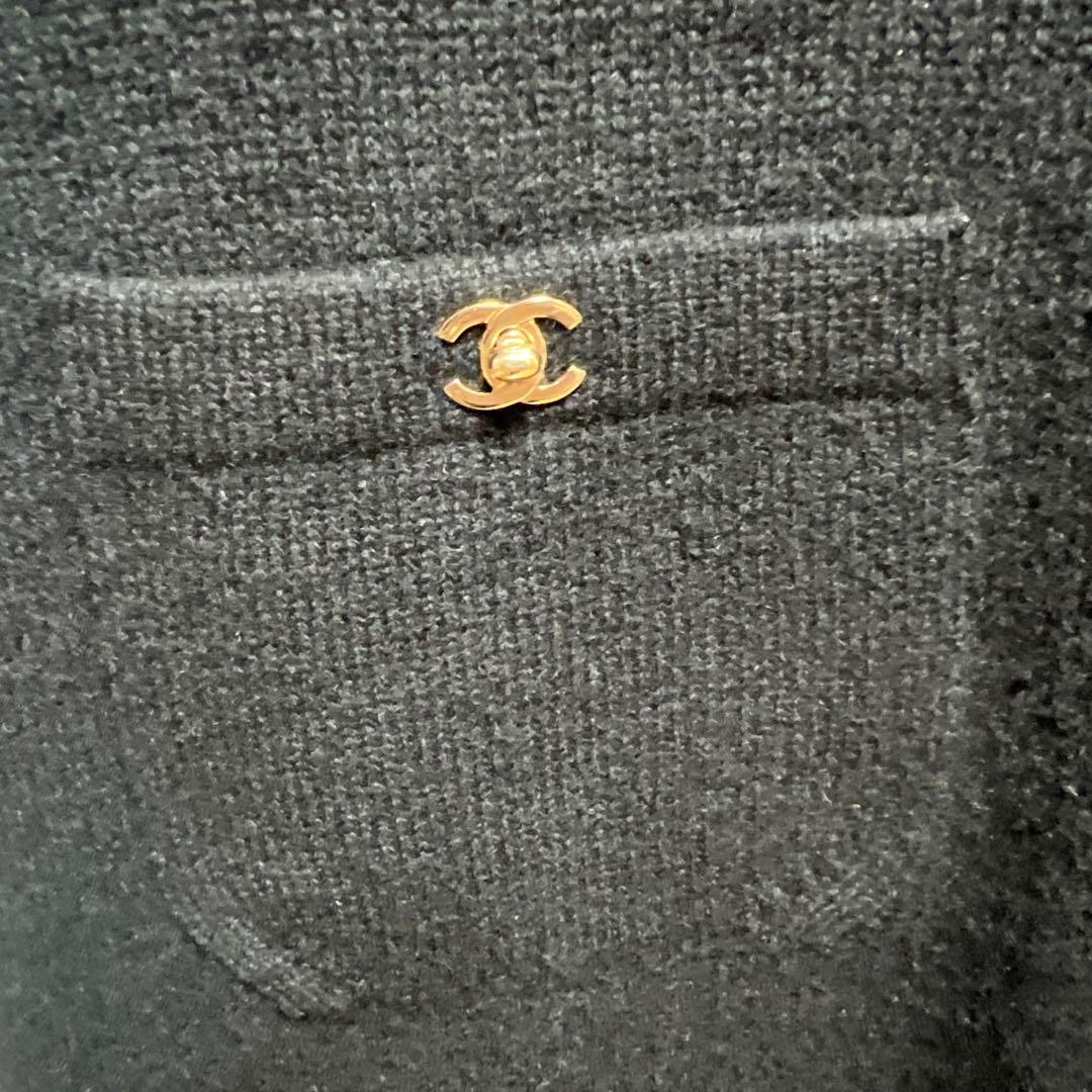 CHANEL シャネル　カシミヤ　ワンピース　ターンロック　ゴールド金具　40