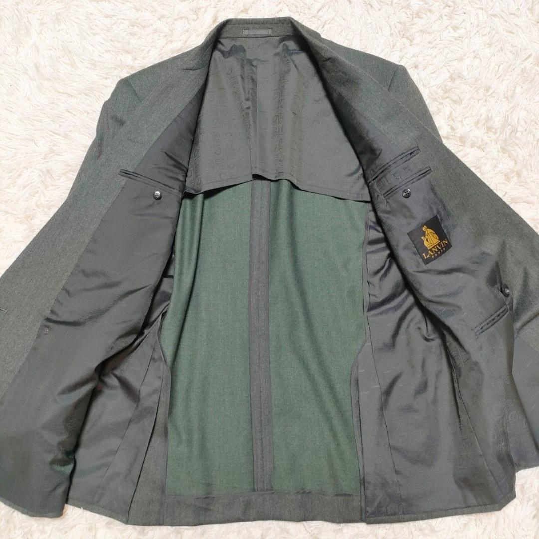 【美品】 高級カシミヤ　LANVIN　ランバン　スーツ　ダブル　総裏地　XL相当
