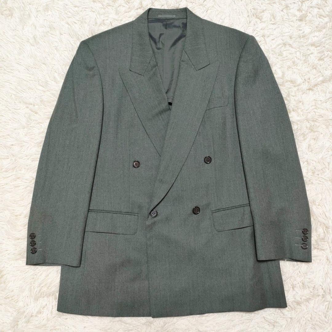 【美品】 高級カシミヤ　LANVIN　ランバン　スーツ　ダブル　総裏地　XL相当