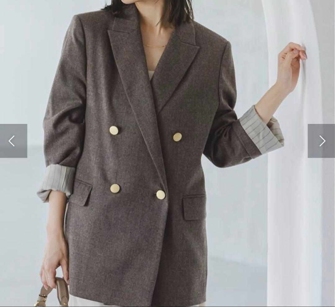 NOBLE ウールフラノピークドラペルジャケット 34