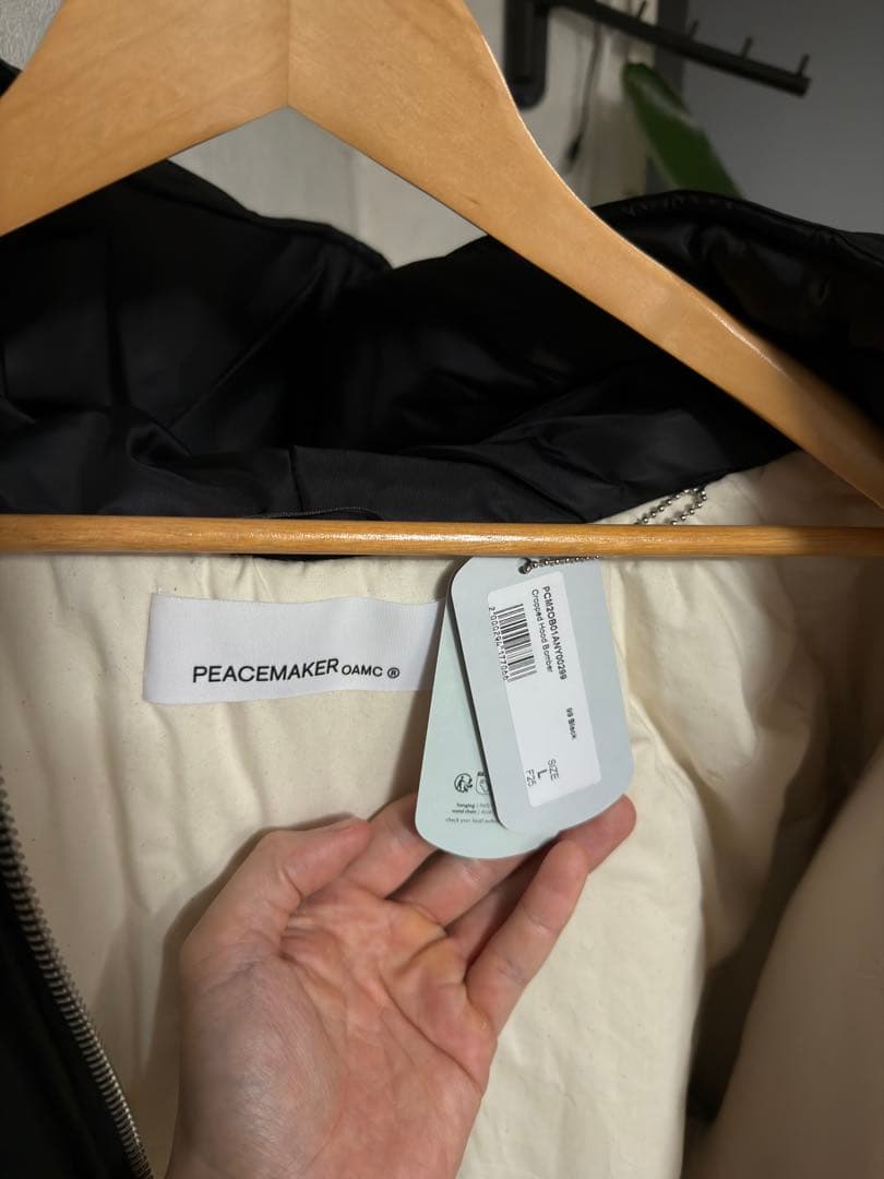 OAMC peacemaker cropped hood bomber ブラック