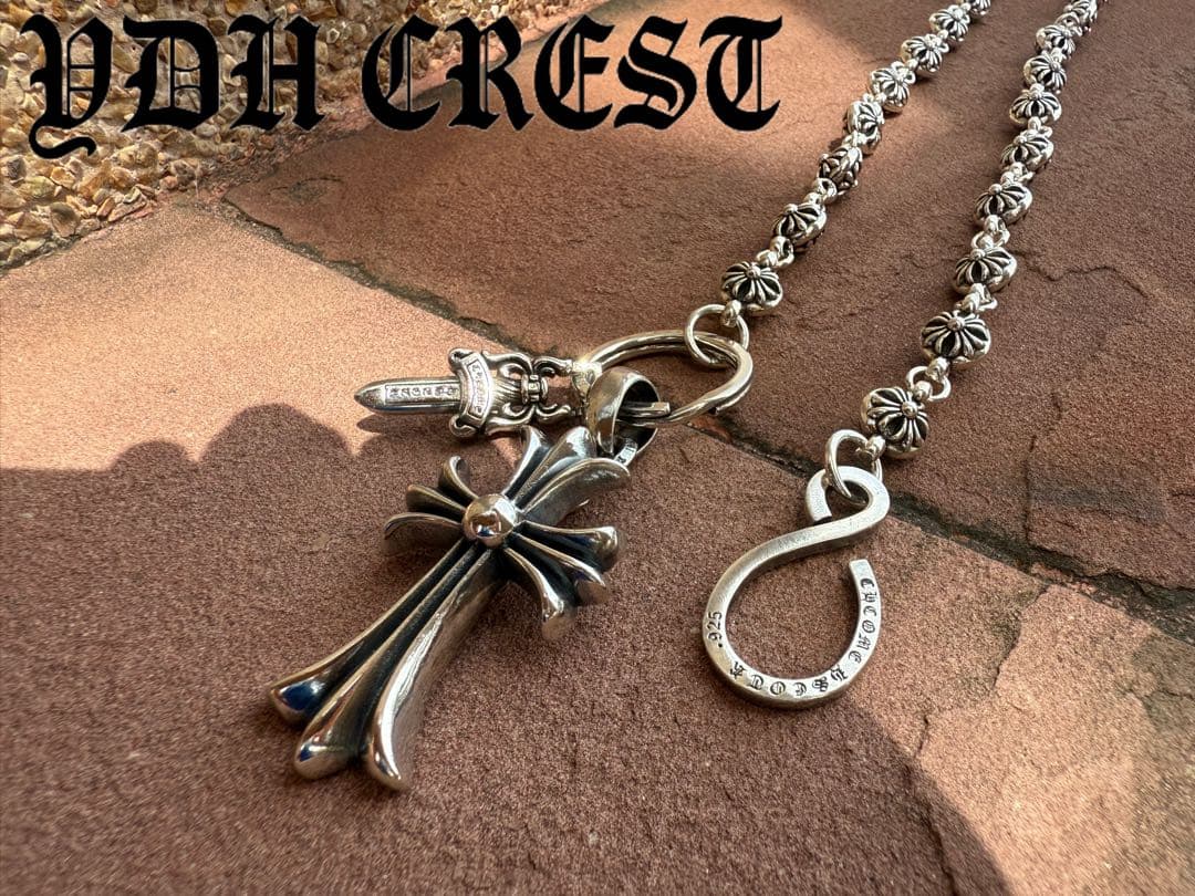 新入荷　バイカー必須　フラワークロスウォレットチェーン　刻印有り　MLCN05