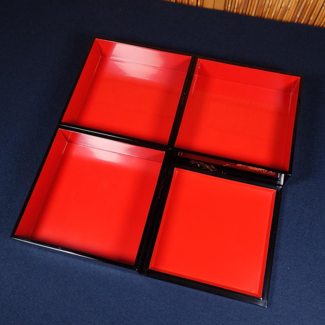 極細密画の本金蒔絵 輪島塗師 耕雲 川口浩文 五節句蒔絵 三段重箱 共箱付