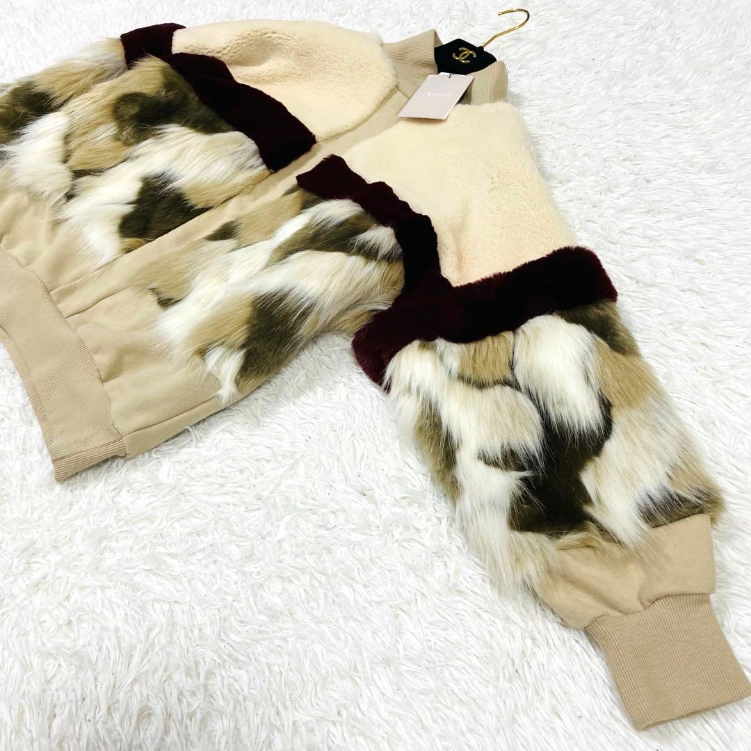 未使用タグ付✨Ameri FUR COLOR BLOCK SWEATトレーナー
